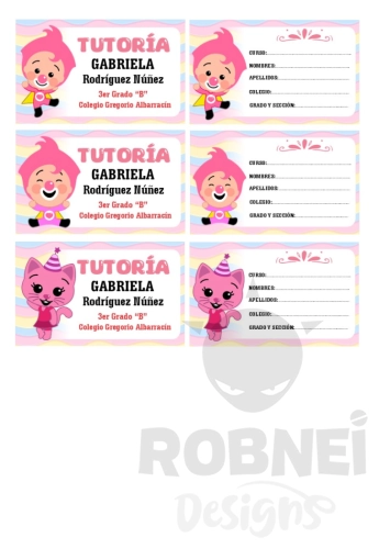 Payaso Plim Plim Rosa Etiqueta